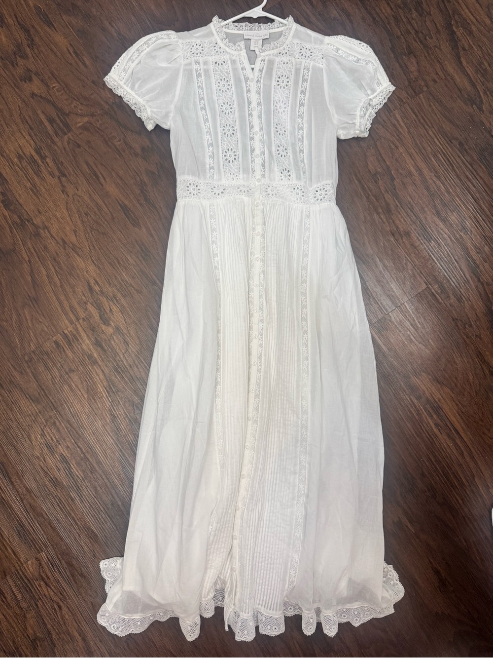 NWT House of Harlow 1960 White Eyelet Maxi Dress XS - Picture 3 of 7